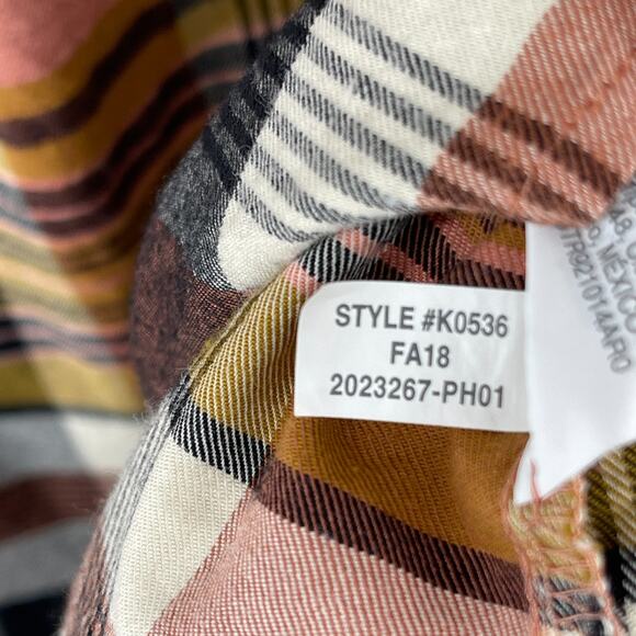 MADEWELL Shirt Women S Flannel Classic Ex-Boyfriend Seconda Plaid Button Up Pink - Picture 10 of 14